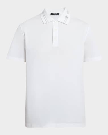 Versace Men's Medusa-Collar Pique Polo Shirt