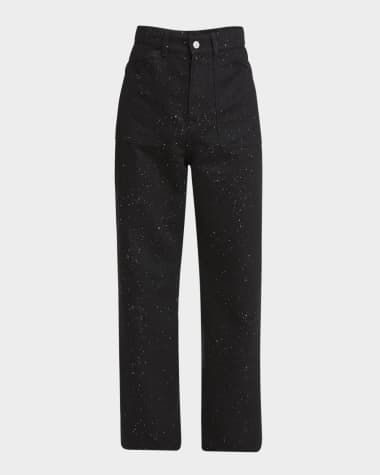 Givenchy Men's Sequined Monogram Denim Pants