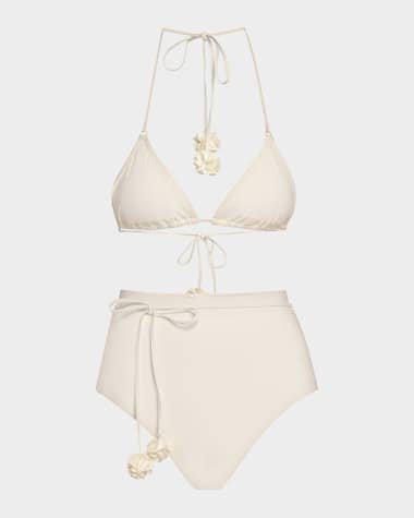 Zimmermann Everley Flower Trim Two-Piece Swimsuit
