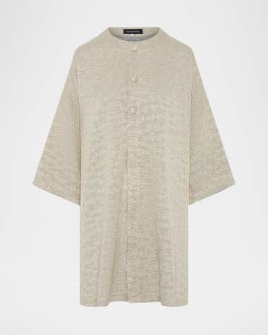 Eskandar Round-Neck Chinese Jacket (Very Long Length)