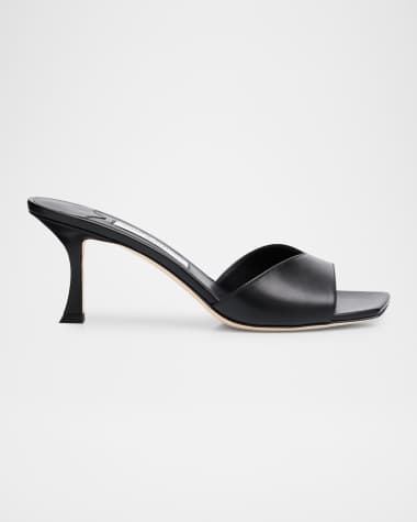 Jimmy Choo Skye Leather Slide Sandals