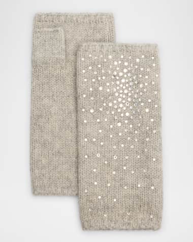 Carolyn Rowan Cashmere Embellished Fingerless Gloves