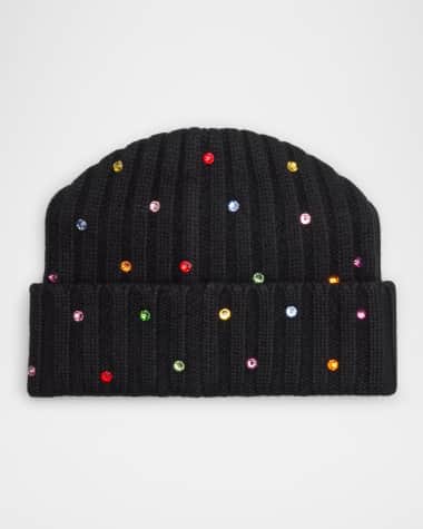 Carolyn Rowan Ribbed Cashmere Crystal Beanie