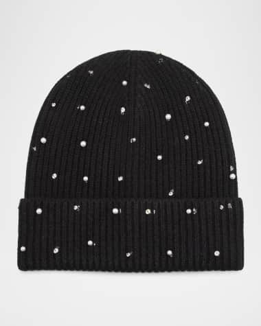 Carolyn Rowan Cashmere Embellished Ribbed Beanie