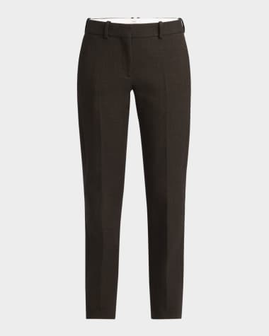 THE ROW Selvie Mid-Rise Straight-Leg Crepe Pants