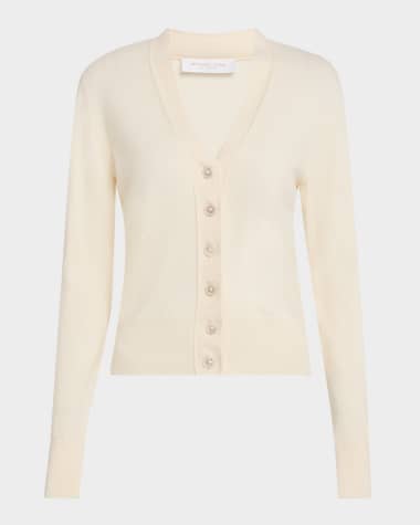Michael Kors Collection V-Neck Cashmere Baby Cardigan