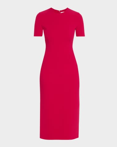 Michael Kors Collection Short-Sleeve Midi Sheath Dress