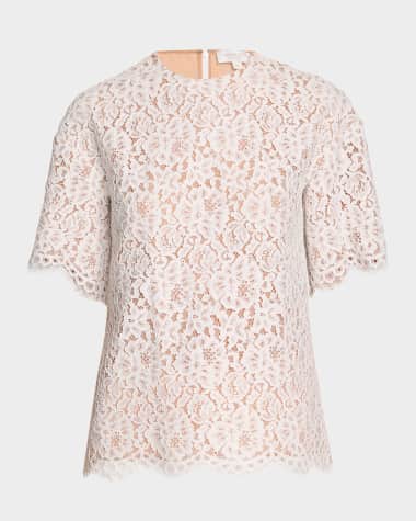 Michael Kors Collection Lace Oversized Crewneck T-Shirt