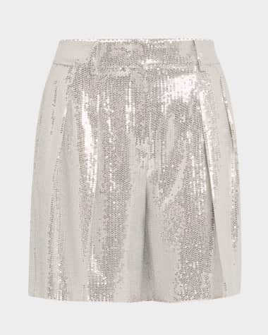 Michael Kors Collection Sequined Pleated Shorts