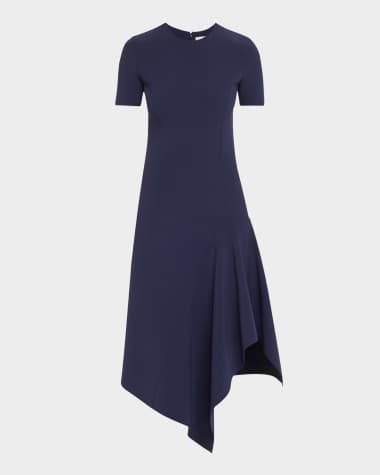 Michael Kors Collection Handkerchief Midi Wool Dress