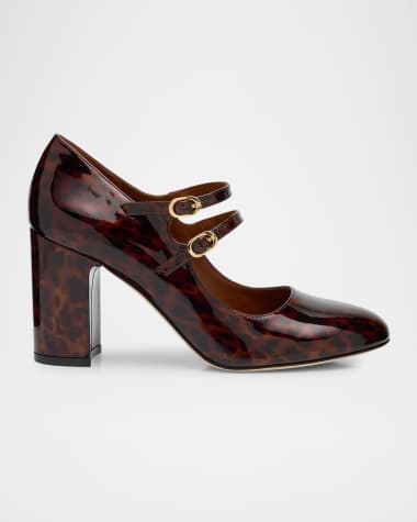 Stuart Weitzman Posh Patent Leather Mary Jane Ballerina Pumps