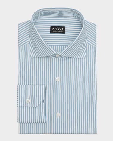 ZEGNA Men's Stripe Trofeo Comfort Dress Shirt