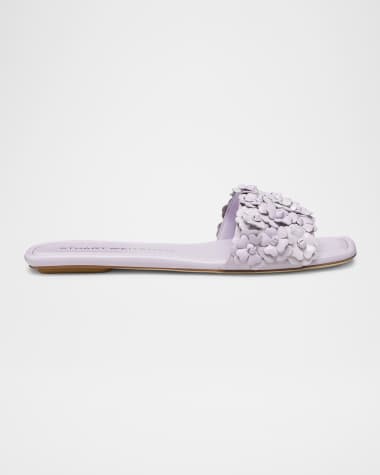 Stuart Weitzman Meadow Flower Leather Slides