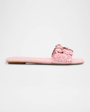 Stuart Weitzman Meadow Flower Leather Slides