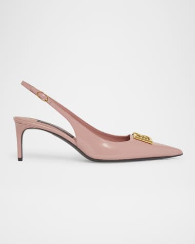 Dolce&Gabbana Patent DG Medallion Slingback Pumps