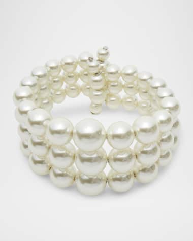 Lele Sadoughi Graduated Pearl Bracelet