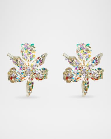 Lele Sadoughi Small Embellished Paper Lily Earrings