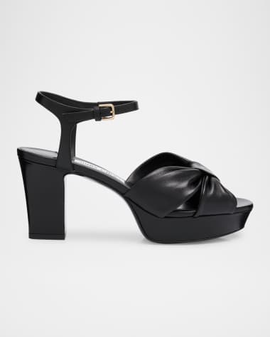 Jimmy Choo Heloise Leather Knot Platform Sandals