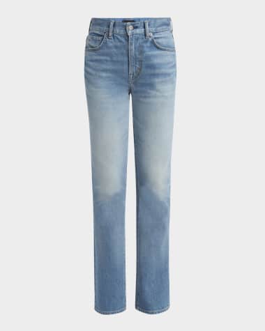 TOM FORD Summer Stone Washed Denim Straight-Leg Pants