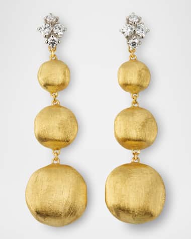 Marco Bicego 18K Yellow Gold Graduated Drop Earrings with Diamonds