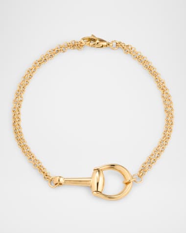 Gucci 18K Yellow Gold Horsebit Chain Bracelet, Medium