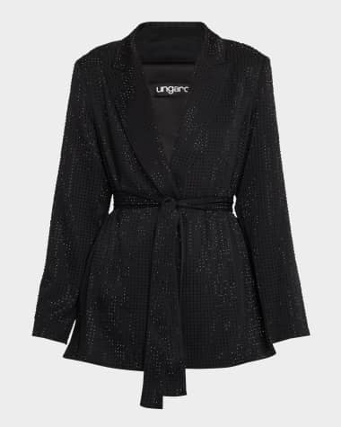 Ungaro Rhinestone Wrap-Front Jacket