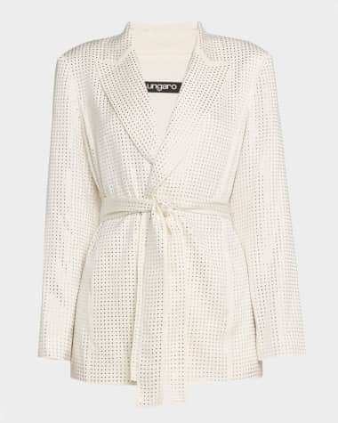 Ungaro Rhinestone Wrap-Front Jacket