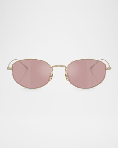 Oliver Peoples Titanium Oval Sunglasses