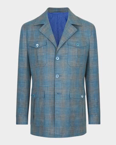 Stefano Ricci Men's Plaid Four-Pocket Field Jacket