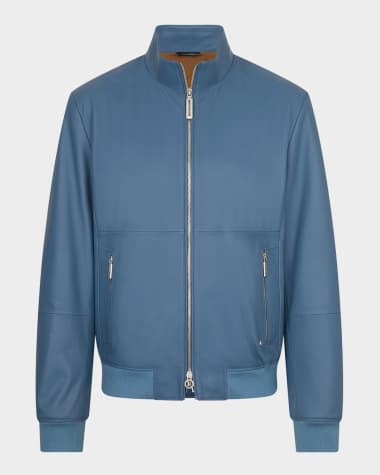 Stefano Ricci Men's Leather Full-Zip Blouson Jacket