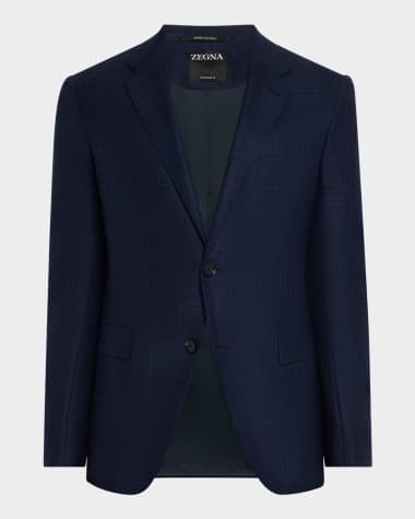 ZEGNA Men's Prince of Wales Wool Jacket
