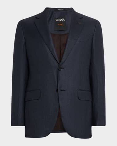 ZEGNA Men's Cashmere-Blend Twill Single-Breasted Blazer