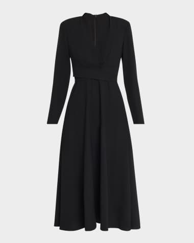 E.Stott Beatrice Crossover A-Line Midi Dress