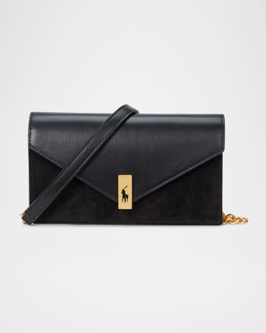 Polo Ralph Lauren Polo ID Suede-Leather Chain Wallet & Bag