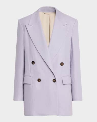 Brunello Cucinelli Double-Breasted Linen Gabardine Blazer