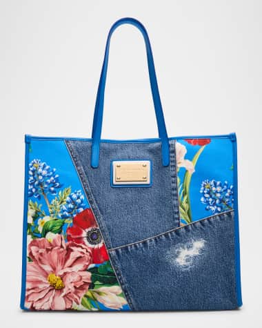 Dolce&Gabbana Floral Denim Tote Bag