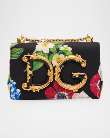 Dolce&Gabbana DG Girls Floral Flap Chain Crossbody Bag