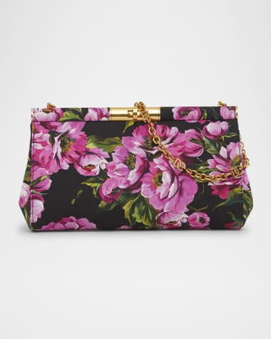 Dolce&Gabbana Marlene Medium Flower-Print Clutch Bag