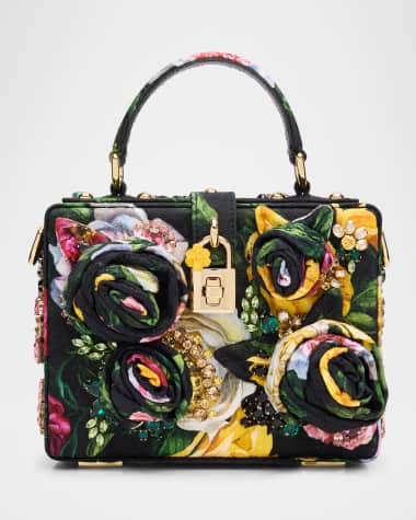 Dolce&Gabbana Flower Brocade Embellished Box Top-Handle Bag