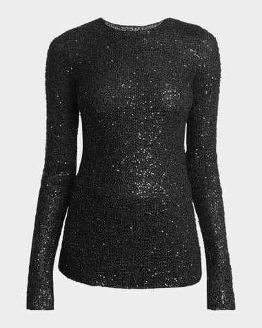 Proenza Schouler Sophie Long-Sleeve Sequin Top
