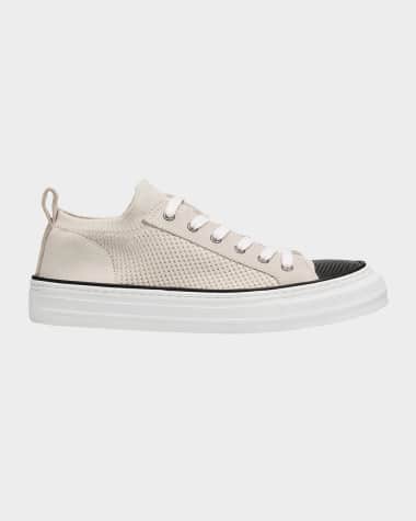 Brunello Cucinelli Knit Monili Cap-Toe Sneakers