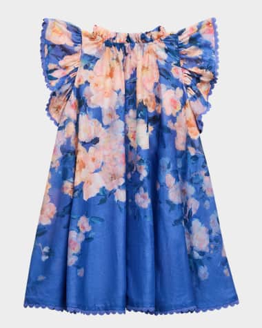 Zimmermann Girl's Everly Floral-Print A-Line Dress, Size 2-12