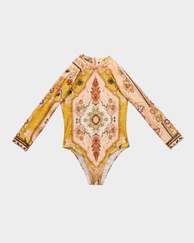 Zimmermann Girl's Wylie Floral-Print Rashguard, Size 2-12