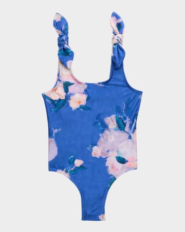 Zimmermann Girl's Floral-Print One-Piece Swimsuit, Size 2-12
