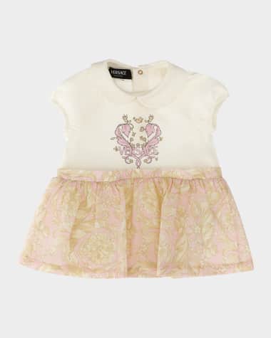 Versace Girl's Combo Logo-Print Jersey Dress, Size 3M-12M