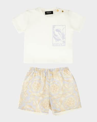 Versace Boy's Barocco-Print Two-Piece Set, Size 3M-18M