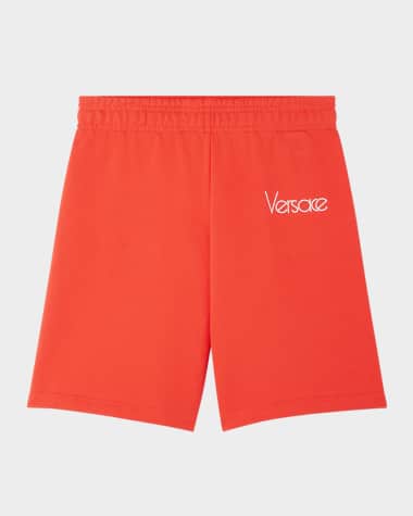 Versace Boy's Fleece Vintage Logo-Print Shorts, Size 6M-14