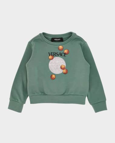 Versace Boy's Basketball Graphic Logo-Print Sweatshirt, Size 12M-4