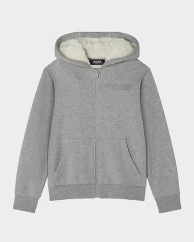 Versace Kid's Hoodie W/ Embossed Medusa Head, Size 6-14
