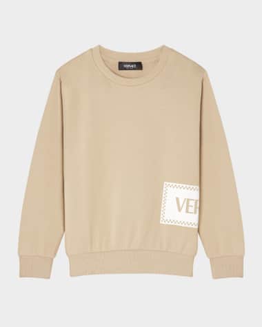 Versace Boy's Damier Logo-Print Sweatshirt, Size 6-14